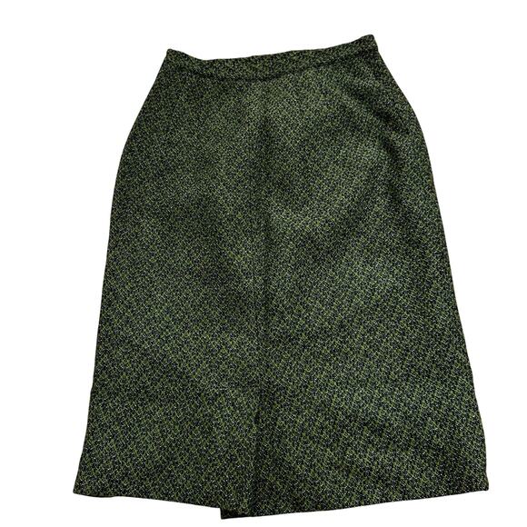 Vintage Shades of Green Tweed Wool A- Line Skirt 26" Waist - Picture 1 of 3